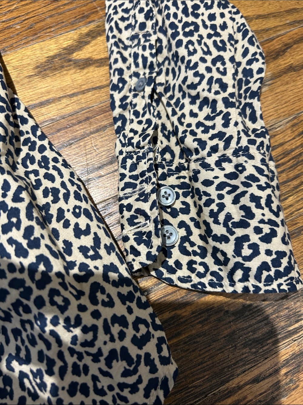 J. Crew Leopard Print Button-Down Shirt in Tan and Black - Picture 4 of 5